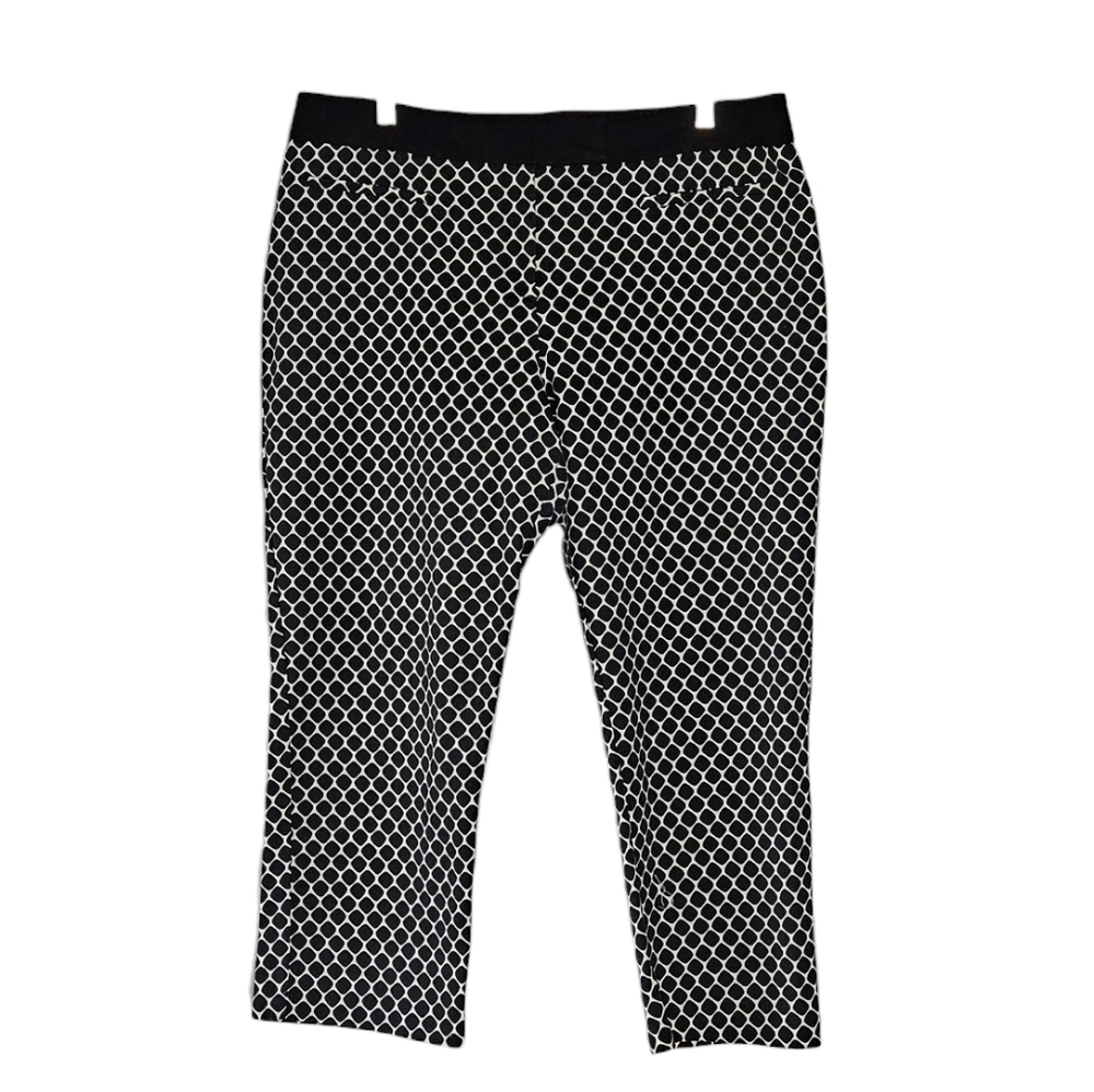 Apt. 9 women's modern fit black & white geometric print crop pants